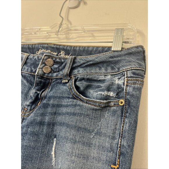 American Eagle Outfitters Artist Stretch Distressed Flared Jeans Size 4R - Picture 3 of 10
